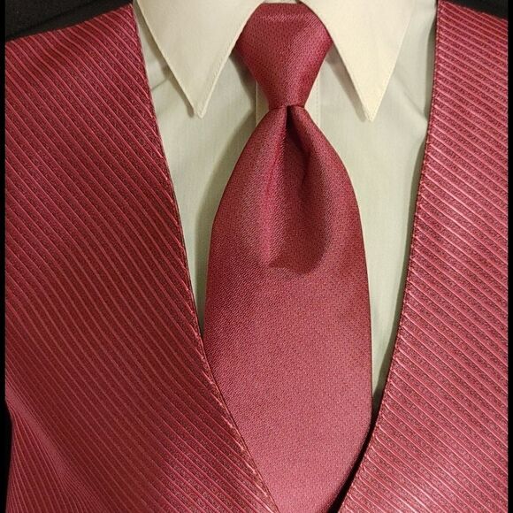 MEN'S LARR BRIO 3 PIECE FORMAL VEST & TIE SET LG - Picture 2 of 9